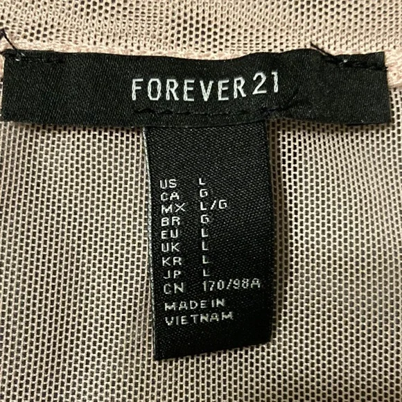 Forever 21 Sheer Pink Long Sleeve Top L Like New - Picture 4 of 6